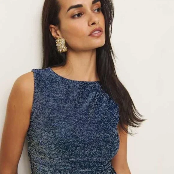 NEW WITH TAGS Reformation Dusk Knit Top Blue - Size S - Picture 2 of 2